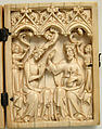 Diptych with Death and Coronation of the Virgin, Elephant ivory with metal mounts, French
