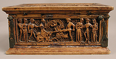 Casket, Poplar with copper alloy fittings, German