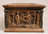 Casket, Poplar with copper alloy fittings, German