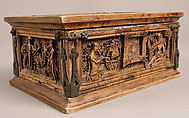 Casket, Poplar with copper alloy fittings, German