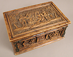 Casket, Poplar with copper alloy fittings, German