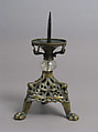 Pricket Candlestick, Gilt copper alloy, rock crystal, German