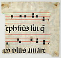 Manuscript Illumination with Joseph Sold by His Brothers in an Initial V, from an Antiphonary, Giovanni Pietro da Cemmo (Italian, active 1474–1507), Tempera, ink and gold on parchment; leather binding, Italian