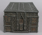 Coffer, Iron, wood and leather core, French