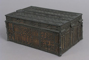 Coffer, Iron, wood and leather core, French