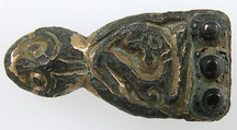 Clasp, Copper alloy. gilt, British or European (?)