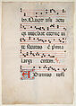 Manuscript Leaf with the Feast of Saint Andrew in an Initial M, from an Antiphonary, Master of the Riccardiana Lactantius, Tempera, ink, and gold on parchment, Italian