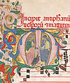 Manuscript Leaf with Saint John the Evangelist and Saint John the Baptist in an Initial M, from an Antiphonary, Master of the Riccardiana Lactantius, Tempera, ink, and gold on parchment, Italian