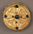 Disk Brooch, Gold, copper alloy, garnet and glass, Frankish