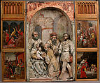 Adoration of the Magi Triptych Panel, relief: wood, polychromed and gilt, wings: tempera on panels, German