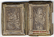 Diptych with the Annunciation, Basse taille enamel, silver, British