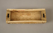 Container for Holy Oils, Bone, with paint and metal pins, Frankish