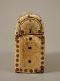 Container for Holy Oils, Bone, with paint and metal pins, Frankish