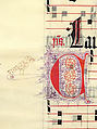 Manuscript Leaf with Initial O, from an Antiphonary, Tempera, ink, and metal leaf on parchment, German