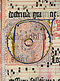 Manuscript Leaf with Initial F, from an Antiphonary, Tempera, ink, and metal leaf on parchment, German