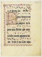 Manuscript Leaf with Initial F, from an Antiphonary, Tempera, ink, and metal leaf on parchment, German