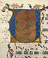 Manuscript Leaf with the Initial V, from an Antiphonary, Tempera, ink, and metal leaf on parchment, German