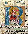 Manuscript Leaf with Initial R, from a Gradual, Tempera, ink, and metal leaf on parchment, German