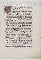 Manuscript Leaf with Initial V, from a Gradual, Tempera, ink, and metal leaf on parchment, German