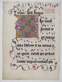 Manuscript Leaf with Initial V, from an Antiphonary, Tempera, ink, and metal leaf on parchment, German