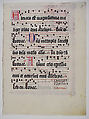 Manuscript Leaf with Initial P, from an Antiphonary, Tempera, ink, and metal leaf on parchment, German