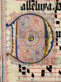 Manuscript Leaf with Initial D, from an Antiphonary, Tempera, ink, and metal leaf on parchment, German