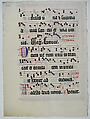 Manuscript Leaf with Initial O, from an Antiphonary, Tempera, ink, and metal leaf on parchment, German
