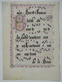 Manuscript Leaf with Initial B, from an Antiphonary, Tempera, ink, and metal leaf on parchment, German