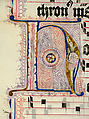 Manuscript Leaf with Initial H, from an Antiphonary, Tempera, ink, and metal leaf on parchment, German