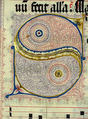 Manuscript Leaf with Initial S, from an Antiphonary, Tempera, ink, and metal leaf on parchment, German