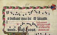 Manuscript Leaf with Initial H, from an Antiphonary, Tempera, ink, and metal leaf on parchment, German