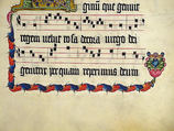 Manuscript Leaf with Initial H, from an Antiphonary, Tempera, ink, and metal leaf on parchment, German