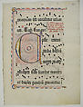 Manuscript Leaf with Initial C, from an Antiphonary, Tempera, ink, and metal leaf on parchment, German