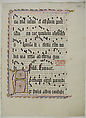 Manuscript Leaf with Initial A, from an Antiphonary, Tempera, ink, and metal leaf on parchment, German