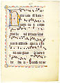 Manuscript Leaf with Initial H, from an Antiphonary, Tempera, ink, and metal leaf on parchment, German