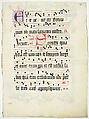 Manuscript Leaf with Initial A, from an Antiphonary, Tempera, ink, and metal leaf on parchment, German