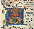 Manuscript Leaf with Initial A, from an Antiphonary, Tempera, ink, and metal leaf on parchment, German