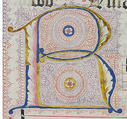 Manuscript Leaf with Initial R, from an Antiphonary, Tempera, ink, and metal leaf on parchment, German