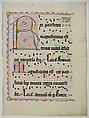 Manuscript Leaf with Initial R, from an Antiphonary, Tempera, ink, and metal leaf on parchment, German