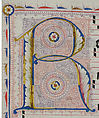 Manuscript Leaf with Initial R, from an Antiphonary, Tempera, ink, and metal leaf on parchment, German