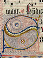 Manuscript Leaf with Initial S, from an Antiphonary, Tempera, ink, and metal leaf on parchment, German