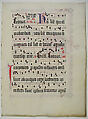 Manuscript Leaf with Initial B, from an Antiphonary, Tempera, ink, and metal leaf on parchment, German