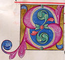 Manuscript Leaf with Initial S, from a Choir Book, Tempera, ink, and metal leaf on parchment, Italian
