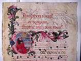 Manuscript Leaf with Initial E, from an Antiphonary, Tempera and ink on parchment, Italian