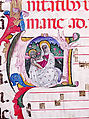 Manuscript Leaf with Initial A, from an Antiphonary, Tempera, ink, and metal leaf on parchment, Italian