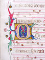 Manuscript Leaf with Initial C, from an Antiphonary, Tempera, ink, and metal leaf on parchment, Italian