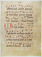 Manuscript Leaf with Initial O, from an Antiphonary, Tempera, ink, and metal leaf on parchment, Italian