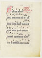 Manuscript Leaf with Initial P, from an Antiphonary, Tempera, ink, and metal leaf on parchment, German