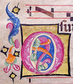 Manuscript Leaf with Initial O, from an Antiphonary, Tempera, ink, and metal leaf on parchment, Italian