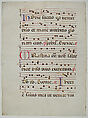 Manuscript Leaf with Initial O, from an Antiphonary, Tempera, ink, and metal leaf on parchment, Italian